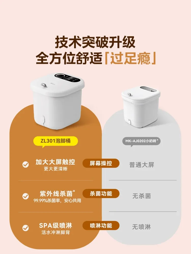Electric Foot Bath Tub Smart Heating Constant Temperature Automatic Massage Home Foot Spa Basin Foot Soak Basin Gift