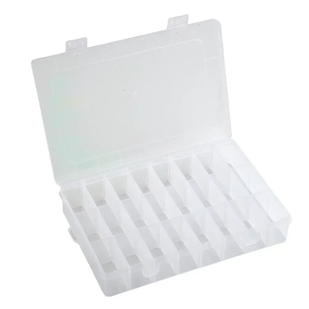 Caja de almacenamiento de 24 rejillas PP, compartimento de plástico, soporte para tornillos, contenedor organizador, 19x12,5x3,5 cm, 1 ud.