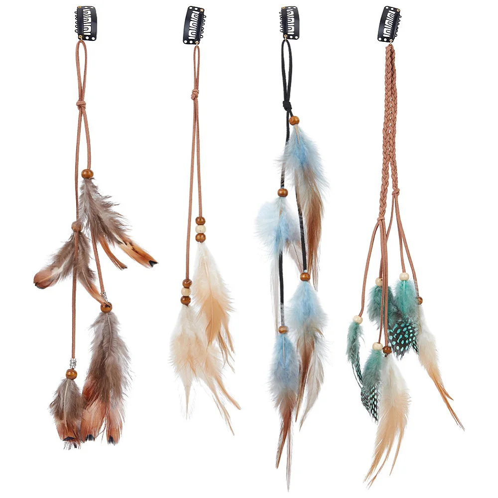 4pcs Women Feather Hair Clips 11.8