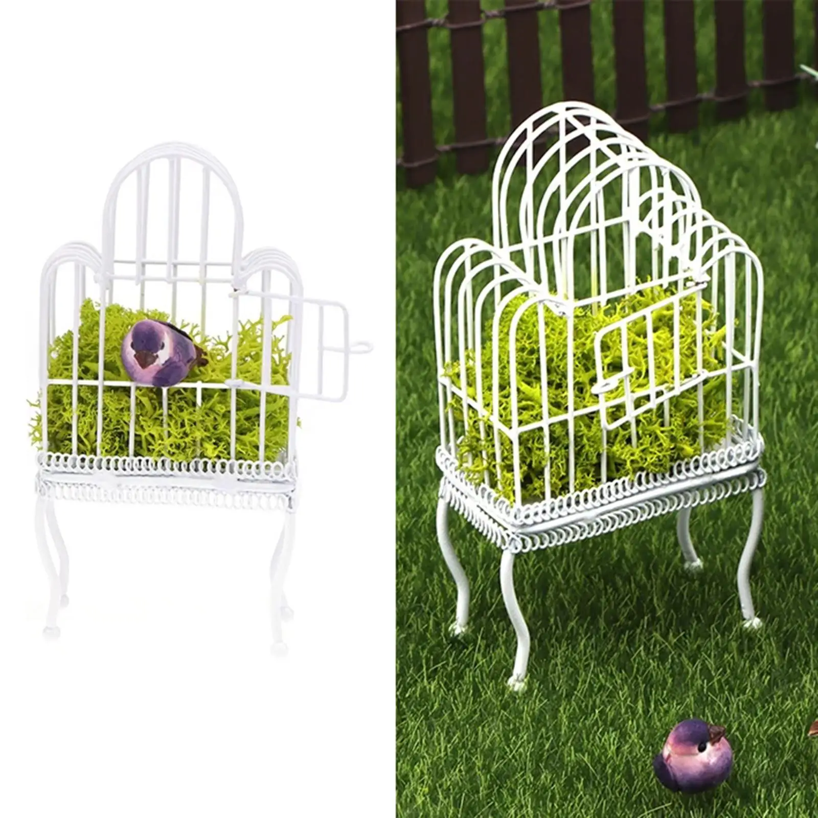 مقياس 1:12 بيت الدمى بيت الطيور إكسسوارات الدمية مشهد الحياة بيت الطيور الصغير الأبيض