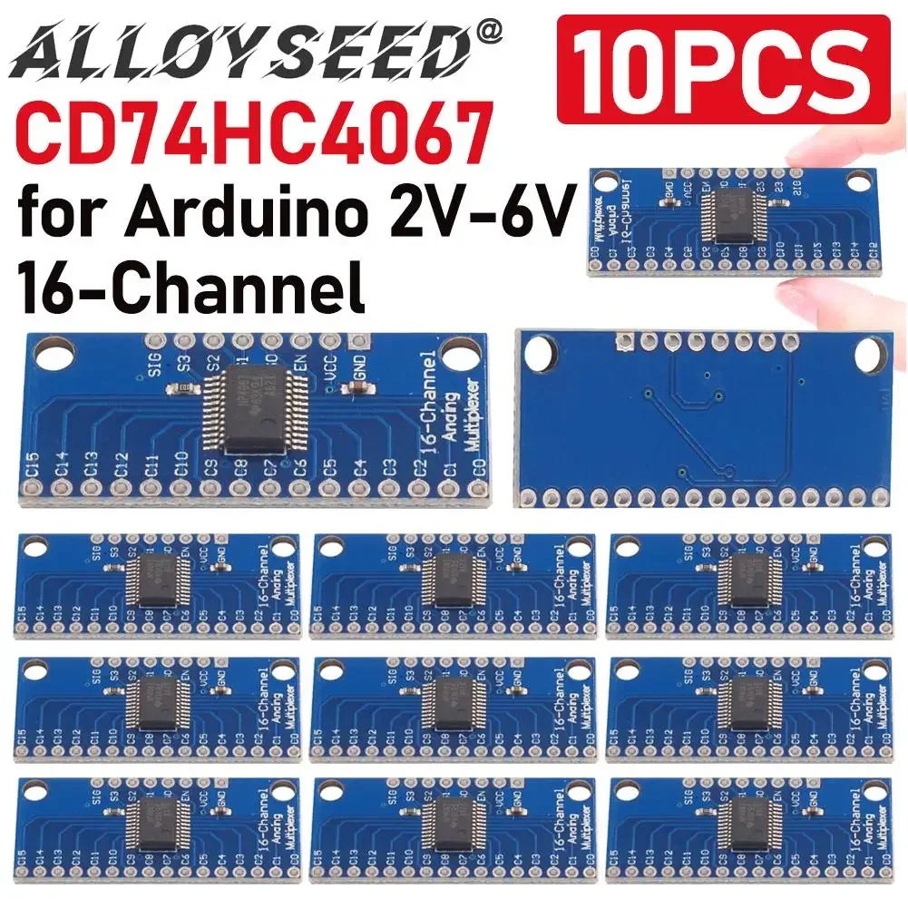 10pcs CD74HC4067 16-Channel Analog Digital Multiplexer Breakout Board Module for Arduino 2V-6V Microcontroller 16 Device RX Line