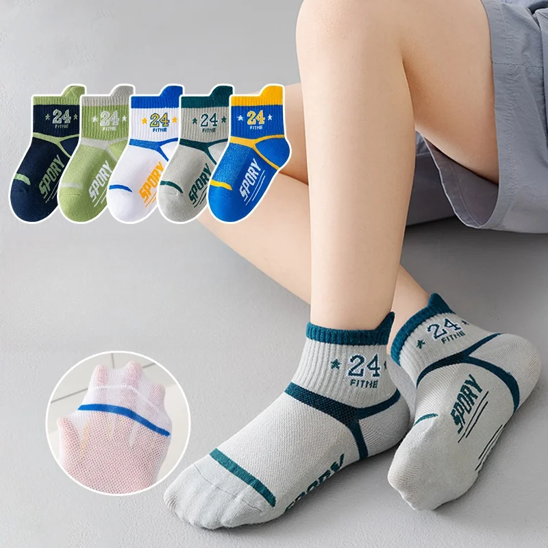 10 pairs of kidsren\'s socks summer stereo socks boys socks girls mid-calf socks pure cotton breathable socks