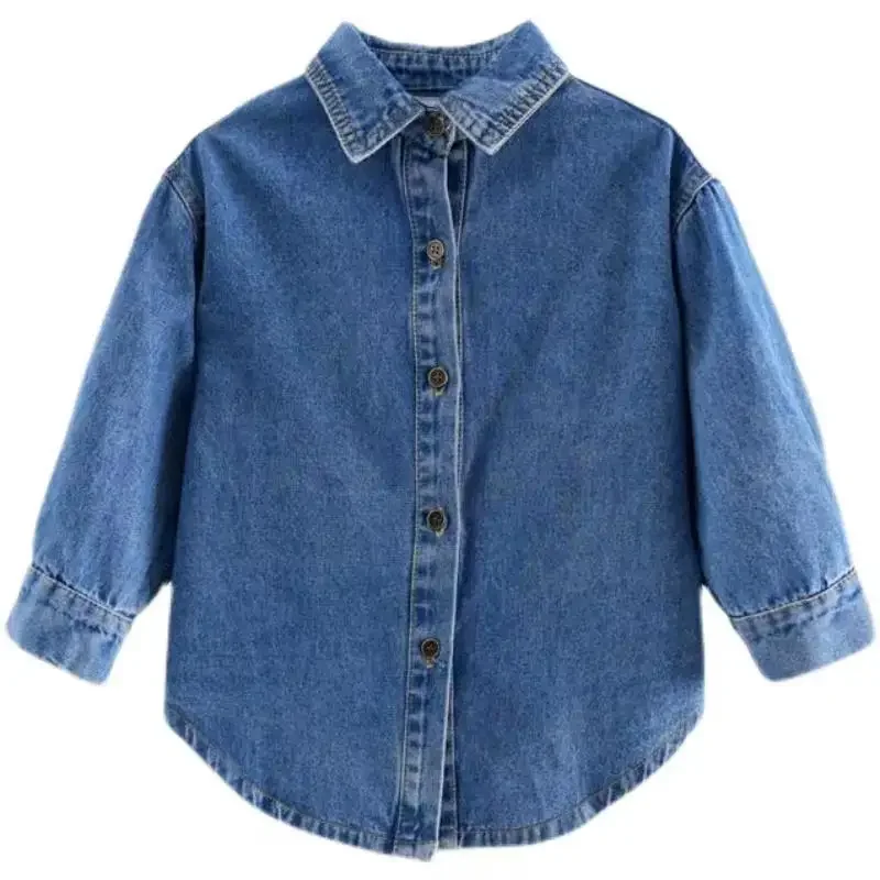 

2023 new spring autumn summer Girls Kids Boys Denim shirt comfortable cute baby Clothes Children Clothing