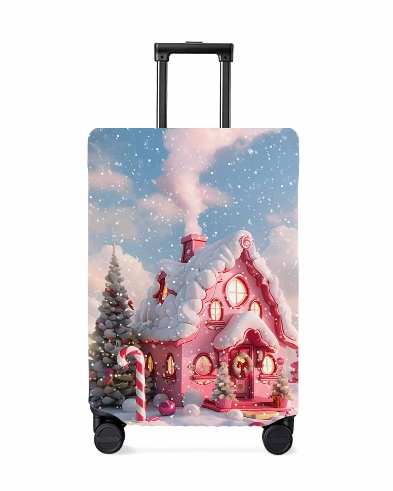 Christmas Candy House Snow View Countryside Elastic Baggage Cover For 18-32 Inch Suitcase Case Dust Cover Travel Accessories