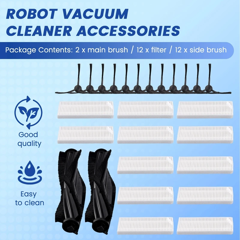 Pièces de rechange pour aspirateur robot Midea W20 et W20 Pro, brosse latérale principale, filtre Hepa, accessoires