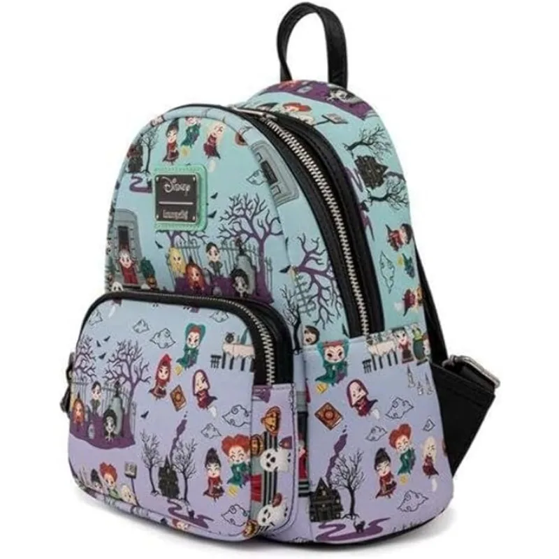 Loungefly Disney Hocus Pocus Scene Womens Double Strap Shoulder Bag Purse Mini Backpack