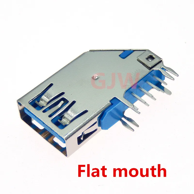 5Pcs USB 3.0 Type A Female Solder Jacks Connector Side Needle 9Pin 90 Degree USB Data Interface Length 25.7mm