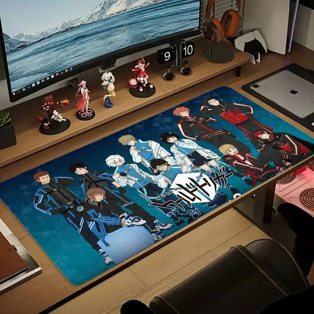 hot blooded anime World T-Trigger Mousepad Non-slip Suitable For Office Computers Laptops E-sports Game Desk Mats XXL Keyboard