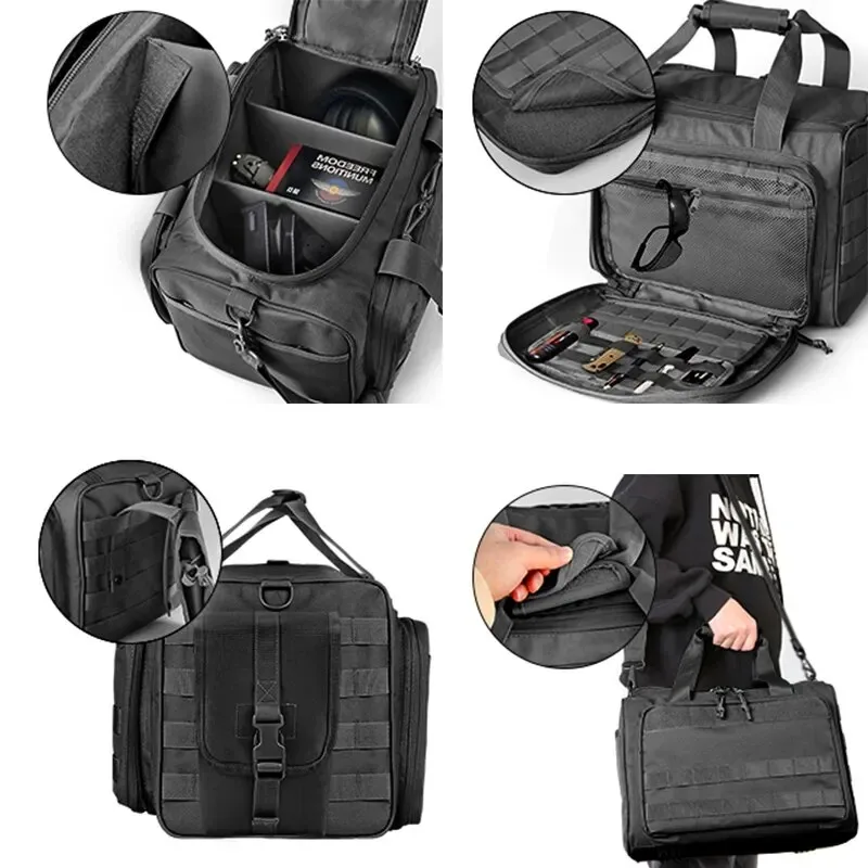 Gun Range Storage Bag with MOLLE System, Durable Shoulder Pack for Outdoor Equipment & Accessories
