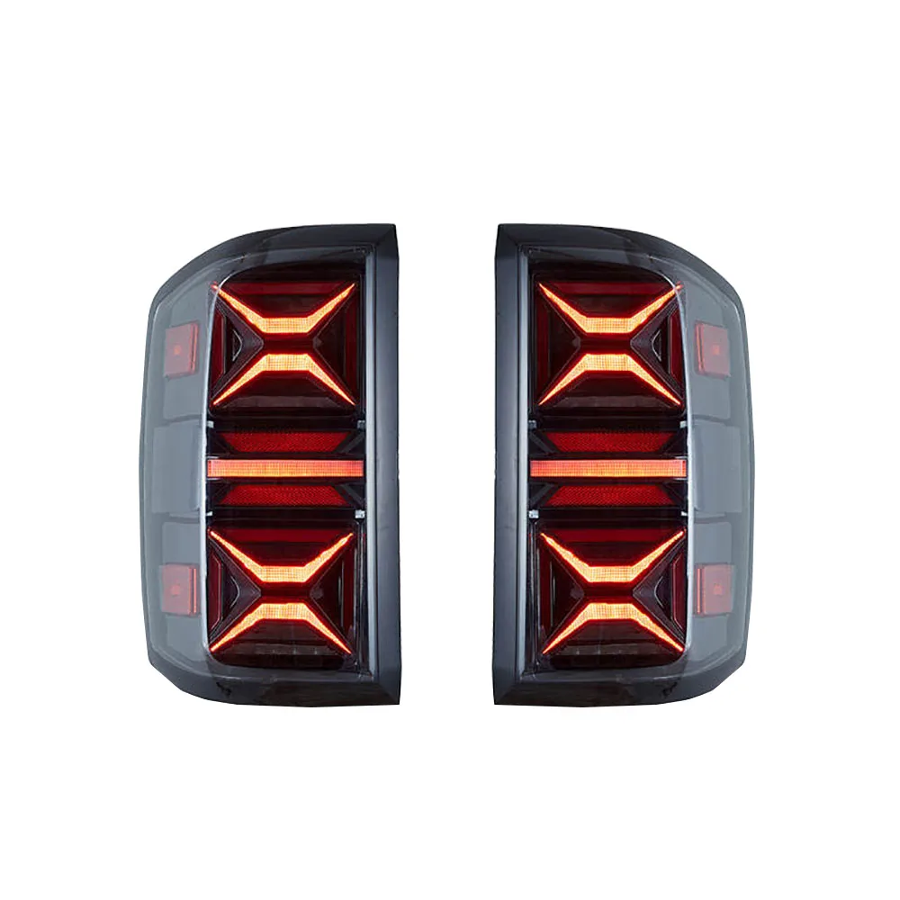 1 Pair Taillight Car LED Tail Light For Silverado 1500 2014-2018 Rear Driving Lamp + Brake Light + Reverse Light + Turn Signal