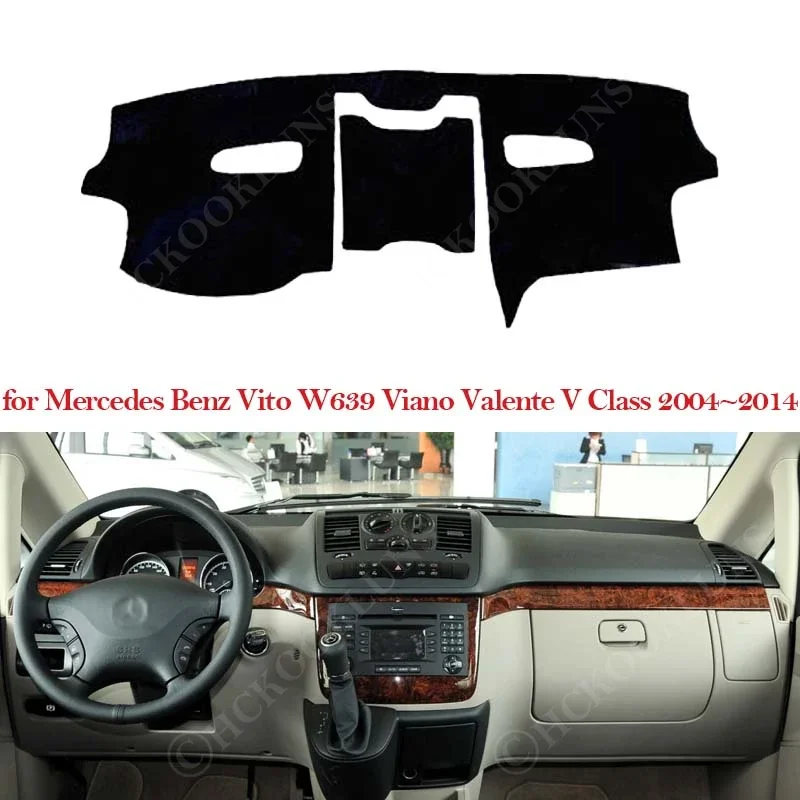 For Mercedes Benz Vito W639 Viano Valente V Class 2004~2014 Dashboard Cover Board Mat Carpet Pad Sunshade Anti-dirty Accessories