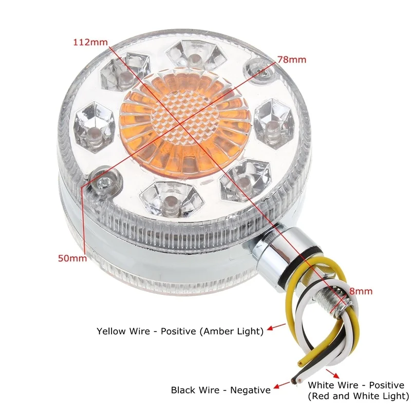 2X 24V 24LED Red White Amber Side Maker Light Double-Sided Light for SCANIA DAF MAN for RENAULT Truck