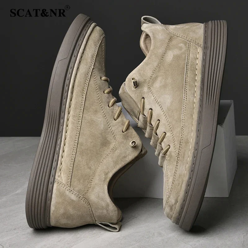 Designer's new men's leather casual shoes trend high top shoes versatile men's sports casual shoes work big size: 36-47