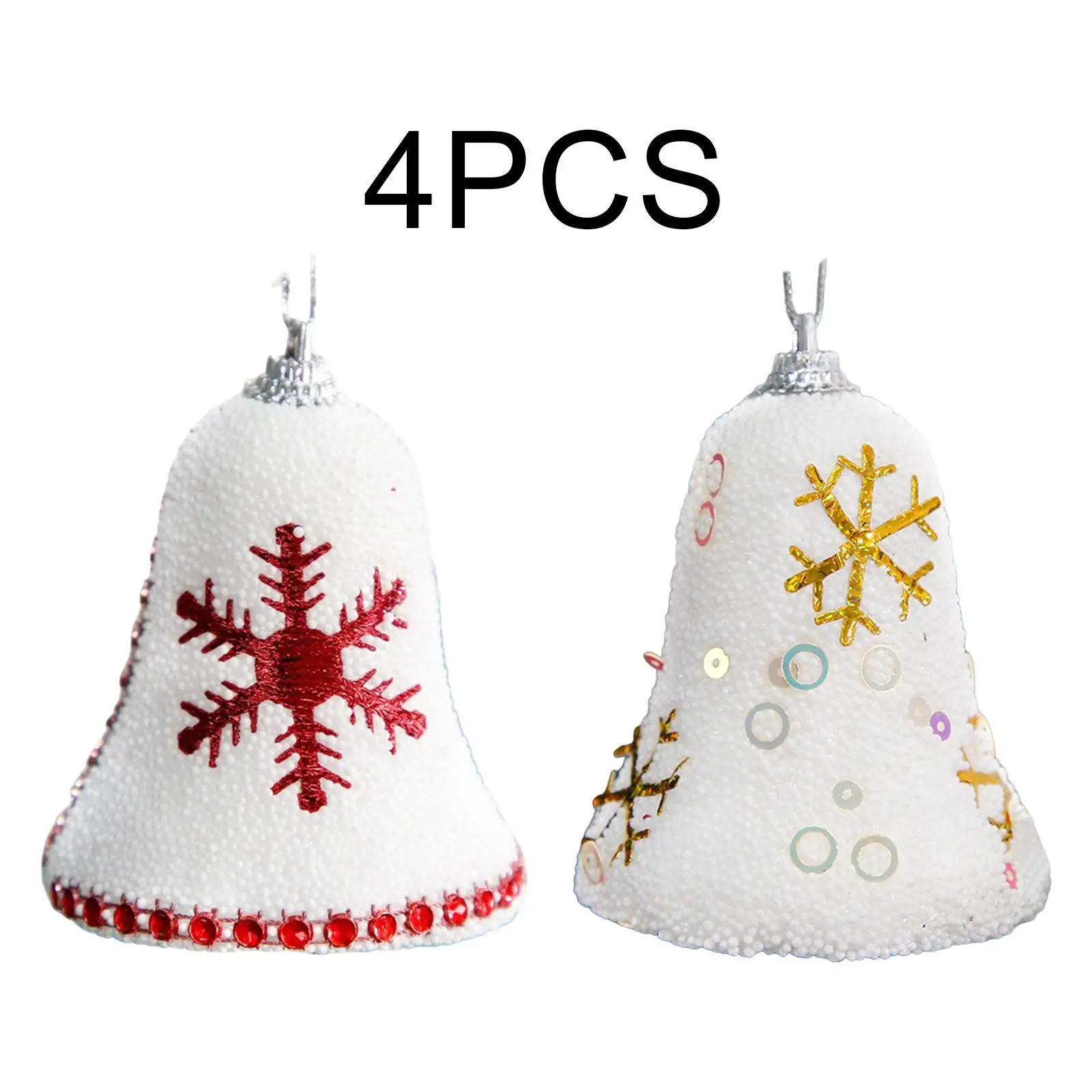 Christmas Bell Hanging Ornament Multifunctional 4Pieces Xmas Tree Decoration for Festival Atmosphere Lightweight Accessory
