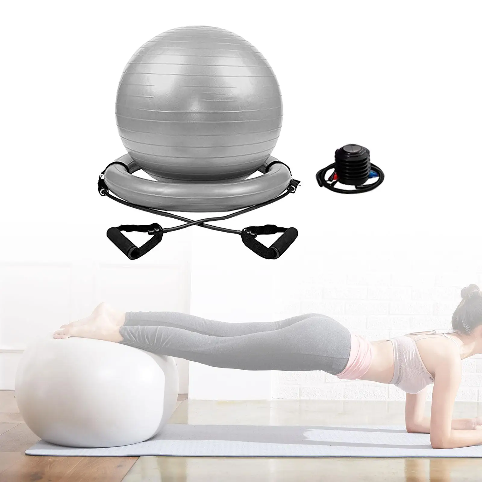 Yoga Ball Chair Kit, with Inflatable Ring Base, Portable Fitness Ball,Exercise Pilates Ball for Practical,Gym,Yoga Enthusiast