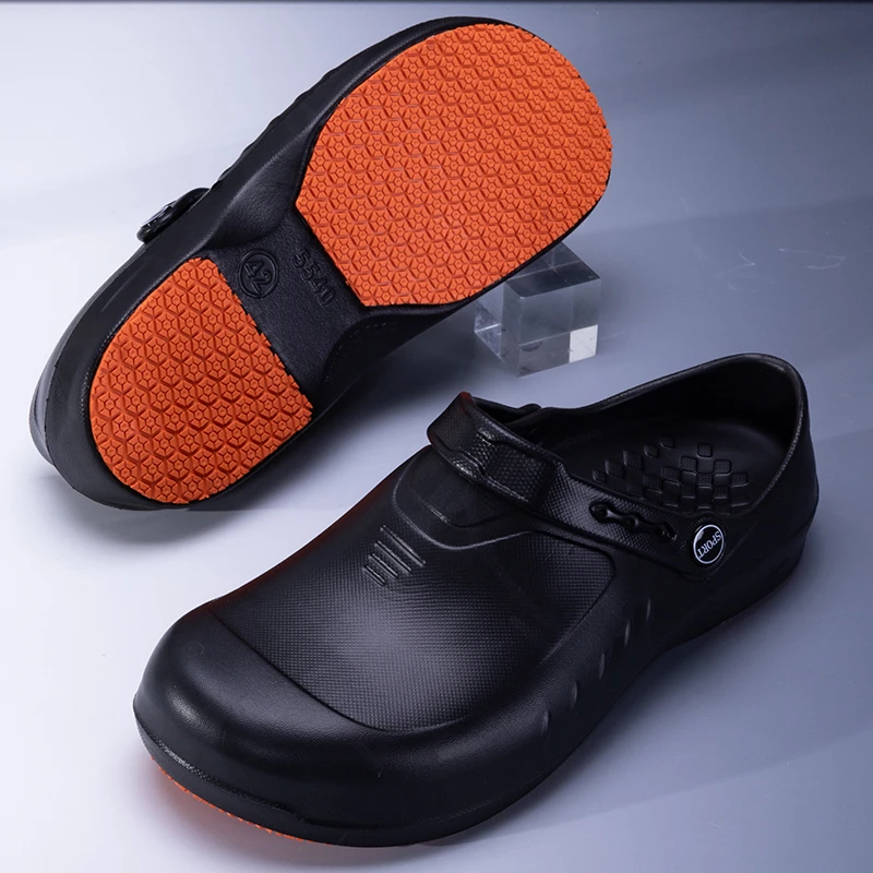 Men's One-Piece Eva Fully Waterproof and Oil-Proof Professional Non-Slip Chef Shoes Work Sandals