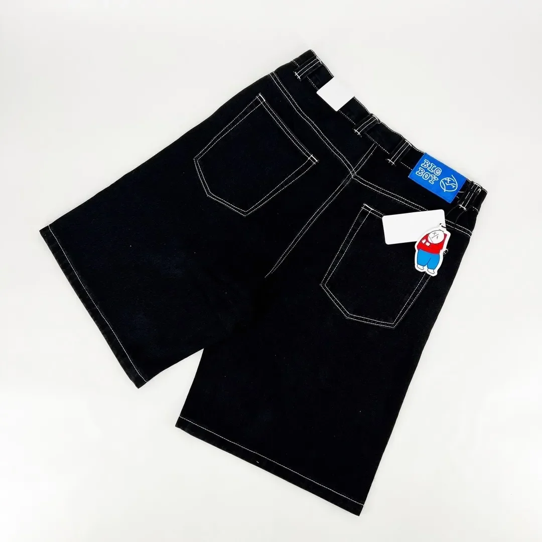 Short en denim Y2k pour hommes, Streetwear graphique de dessin animé, Broderie, Baggy, Jorts, Harajuku, Gym, Basketball, Rétro, Grand garçon, Hip Hop, Nouveau