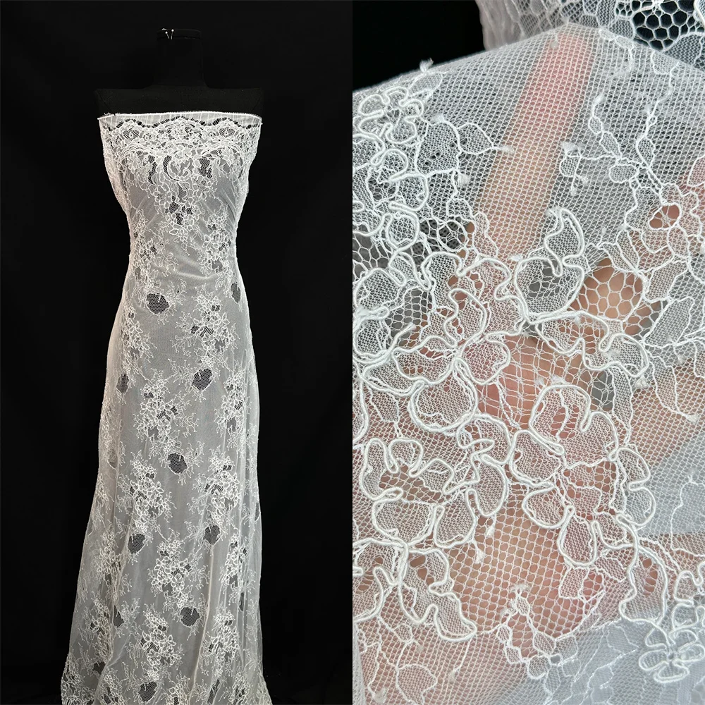 

Lash Lace Fabric Soft African Lace Fabric 5 Yards High Quality 2025 White Sequins Tulle Lace Cord For Sewing Dress