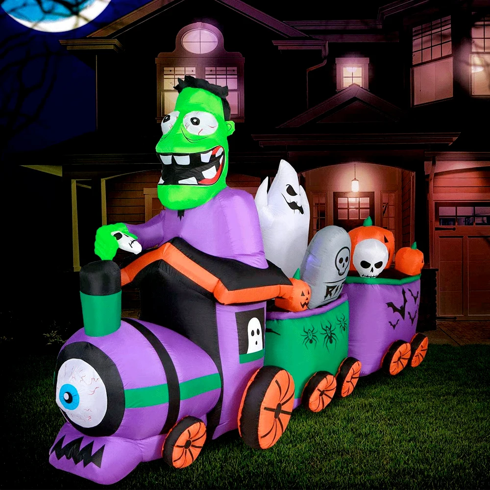 

Giant Train Halloween Inflatable Outdoor Indoor Decoration Props Halloween Inflatable Toys Ghost Pumpkin Doll Party Supplies