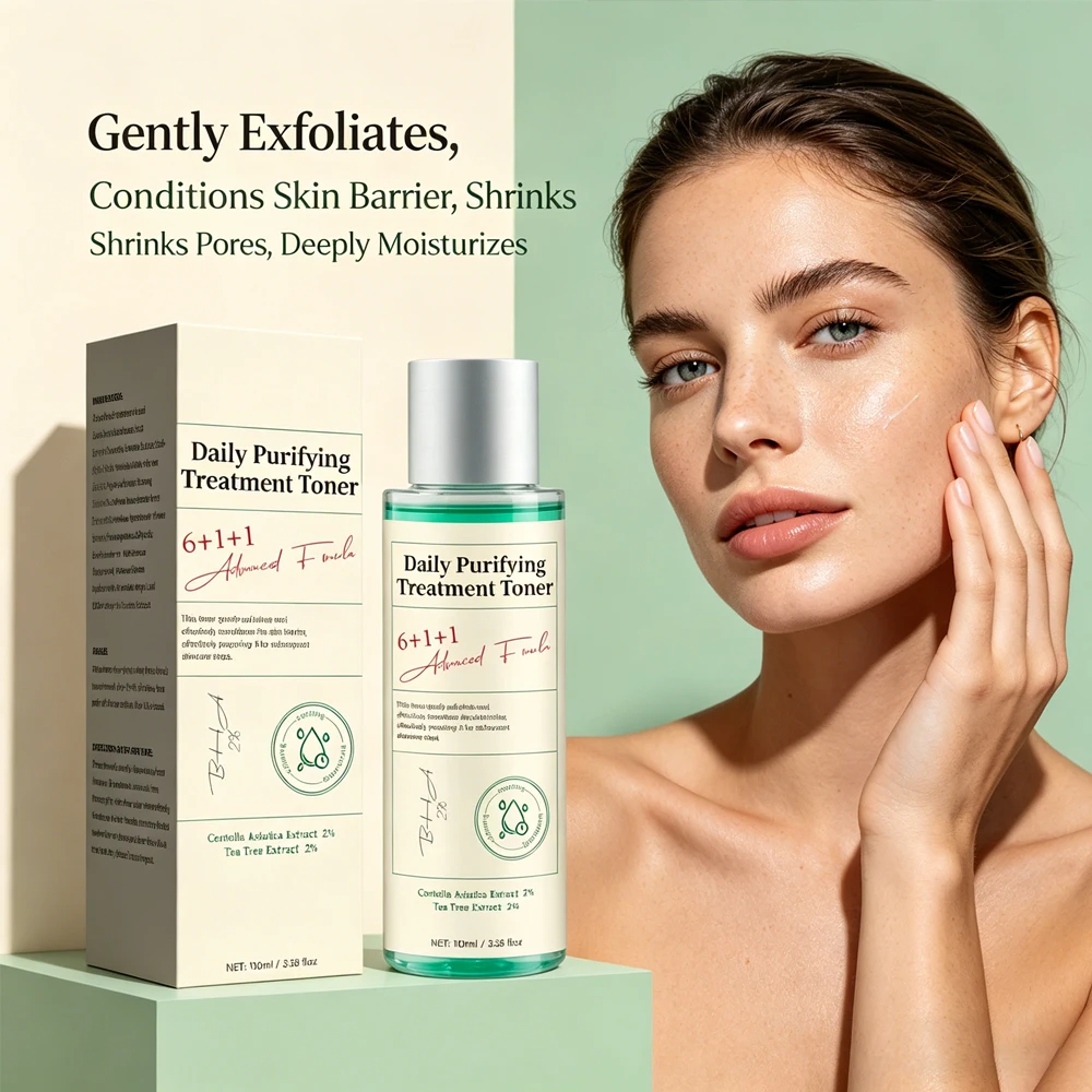 Tónico Purificante Diario con Ácido Salicílico y Centella Asiática, Control de Grasa y Exfoliación Facial, Tónico para el Cuidado de la Piel, 100 ml