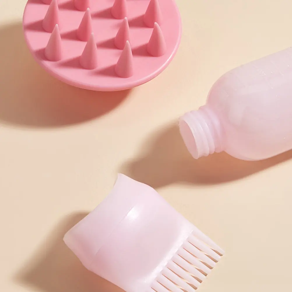2Sets Hair Dye Root Comb Applicator Bottle Easy Squeeze for Hair Coloring Oiling Styling Tool Root Comb Applicator Bottle