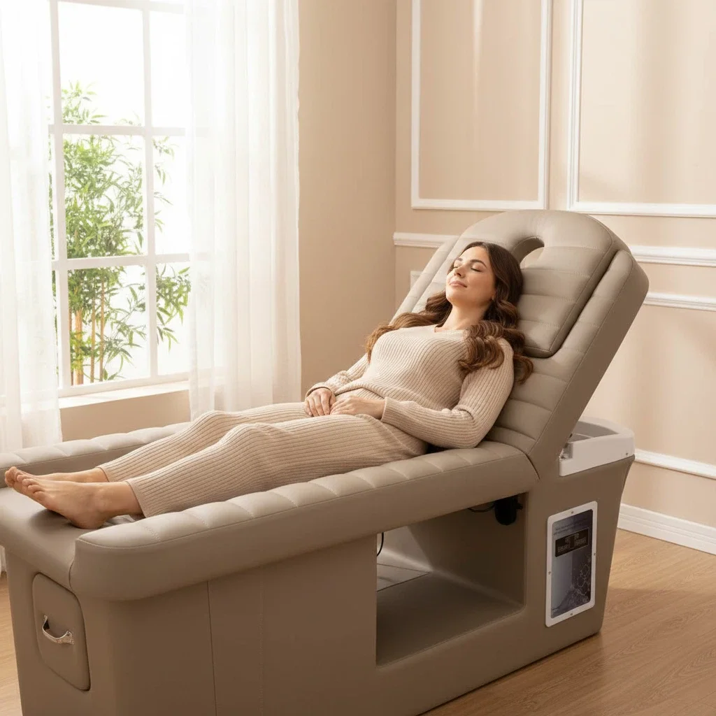 Luxury Electric Hydrotherapy Bed with Adjustable Feature Modern Design Head Spa & Foot Bath for Hotel Use Massage Tables Beds
