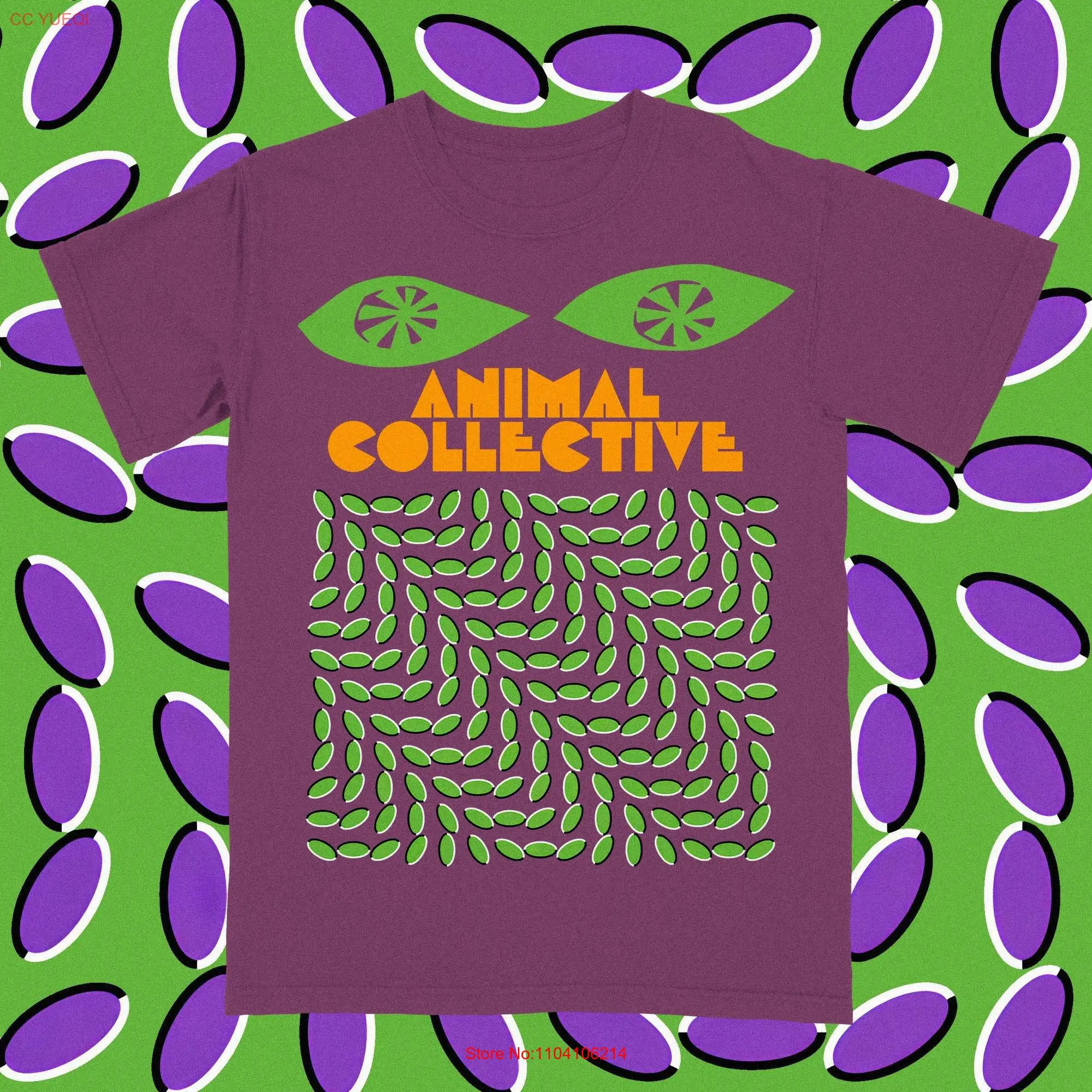 Psychedelic Animal Collective Band T Shirt Inspired Trippy Merriweather Post Pavilion Album Art  long or short sleeves