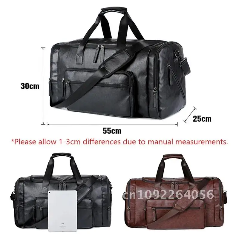 Retro Leather Travel Tote Bags Male Weekend Bag Mens bolso Dropshipping Handbags Luggage Large Capacity Hand Duffel Shoulder Bag