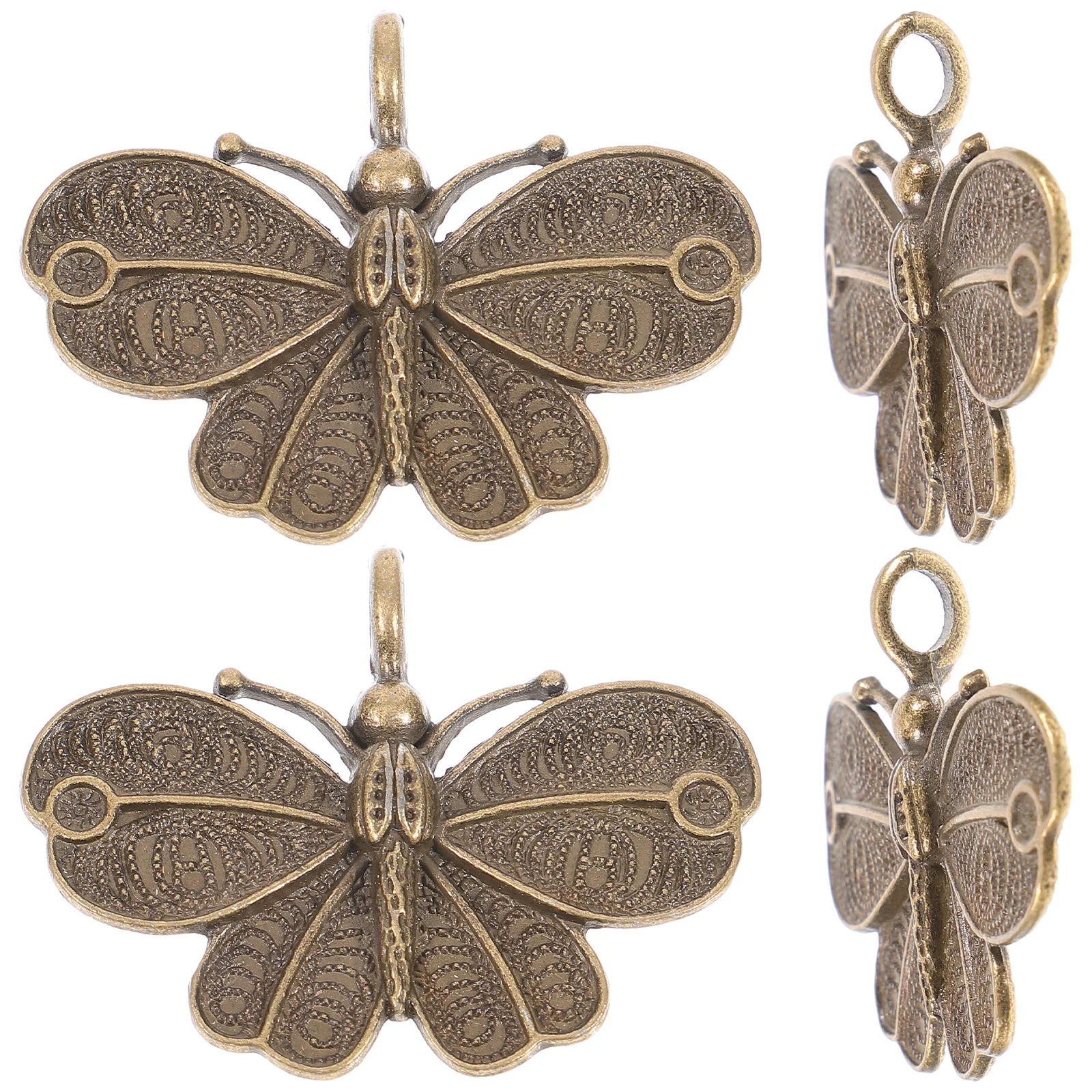 

4 Pcs Retro Butterfly Pendant Butterflies Jewelry Pendants Charms for Making Accessories Earrings Bracelet Jewellery DIY
