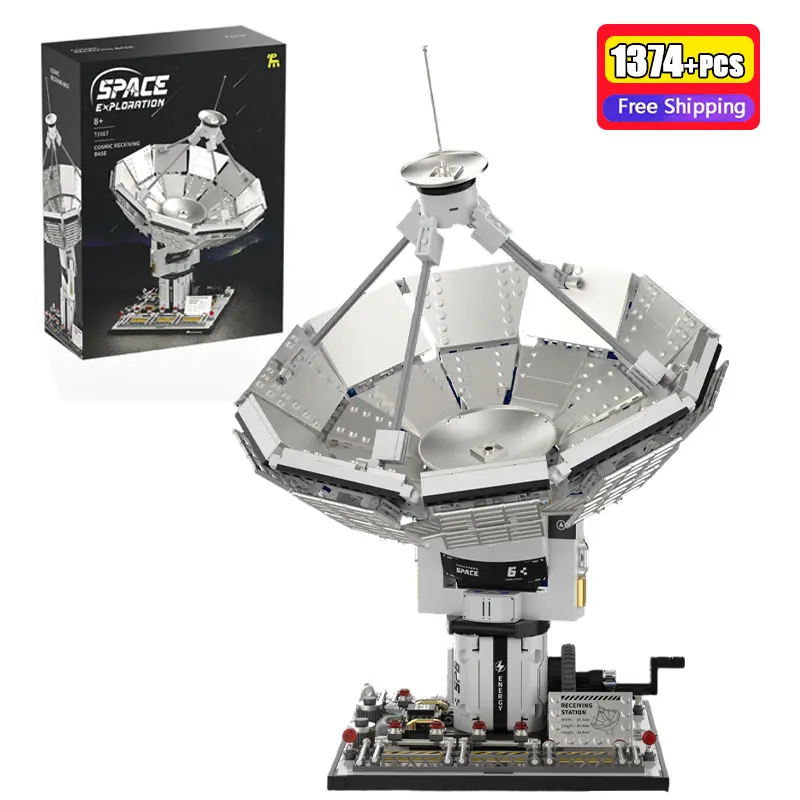 

T1017 1374PCS MOC Space Receiving Base Building Blocks Satellite Dish Model DIY Educational Construction Toys Christmas Gift