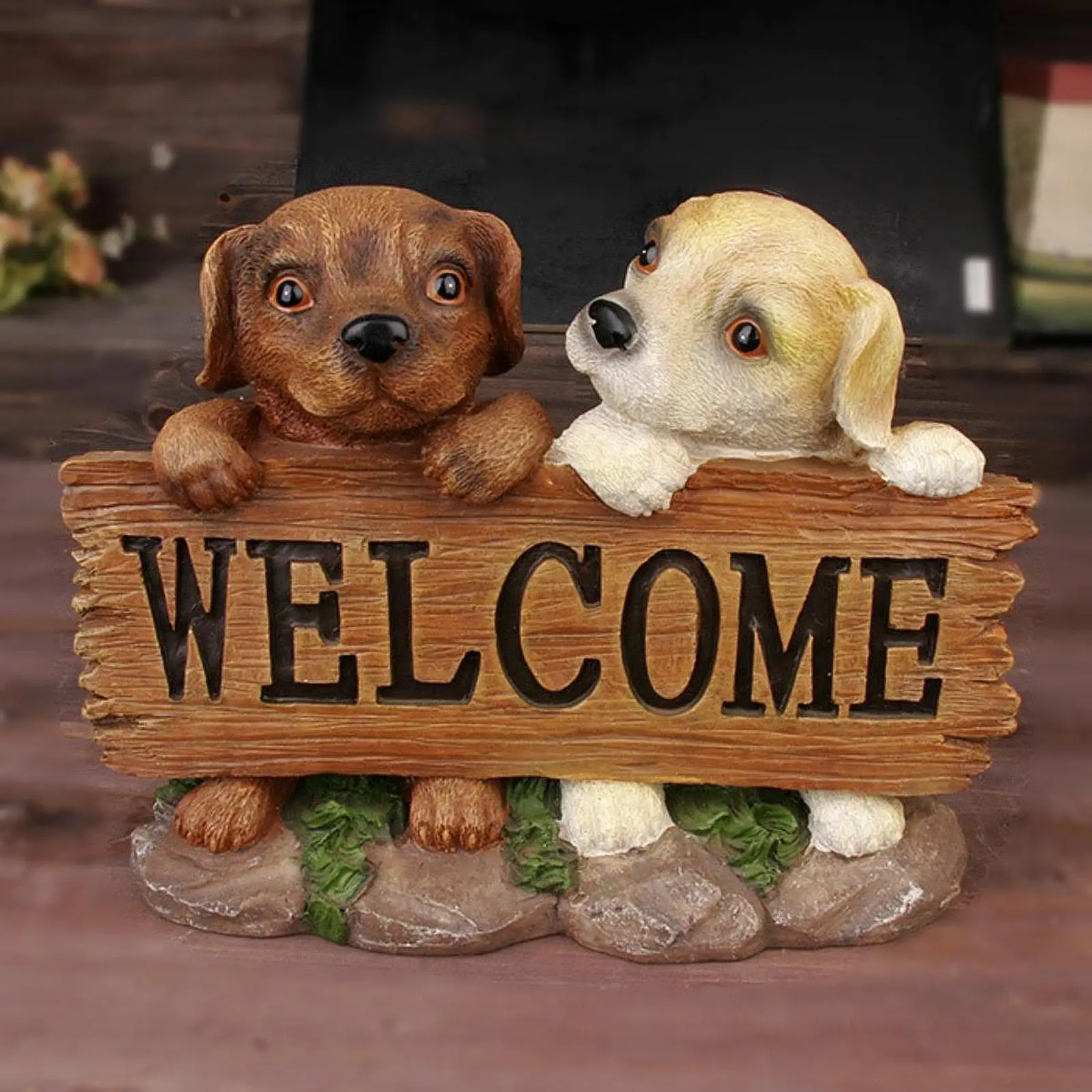 

Dog Statue Puppy Figurine Funny Crafts Garden Ornament Dog Sculpture for Balcony Lawn Home Office Porch Outdoor