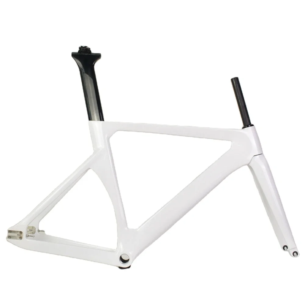 

2023 New Style White Color Paint Fixed Gear Bicycle Headset 1-1/8'' to 1-1/2'' Carbon Fiber Track Frame for Carbon Track Bike