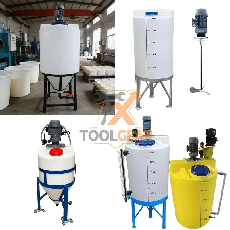 2026hotsale* High Quality LLDPE 120L Chemical Resistance Plastic Mixing Tank Agitator Motor 6mm Thick Wall Long Service Life