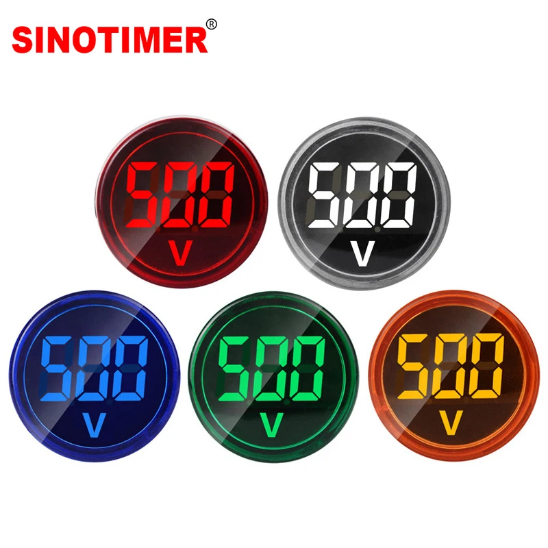 22mm LED Digital Voltage Meter Indicator Signal Light Voltmeter Measuring 60-500V AC Monitor Tester Mini Electrical Instruments