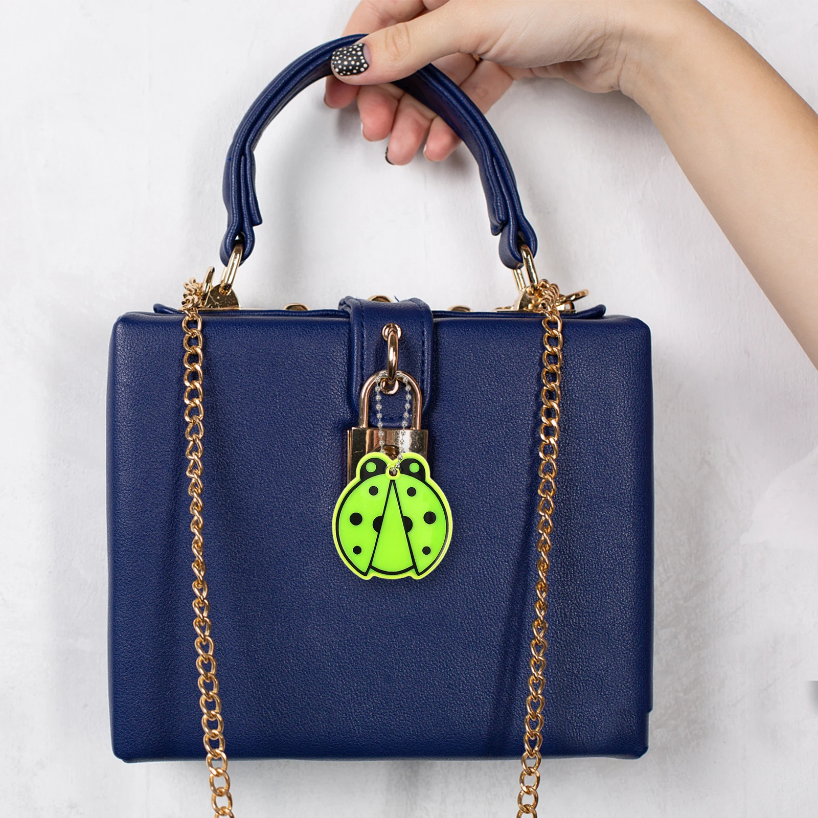 

12pcs Ladybug Pendant Keychain Charm Reflective Tags Backpack Purse Jewelry Wallet Decoration Outdoor Camping Hiking