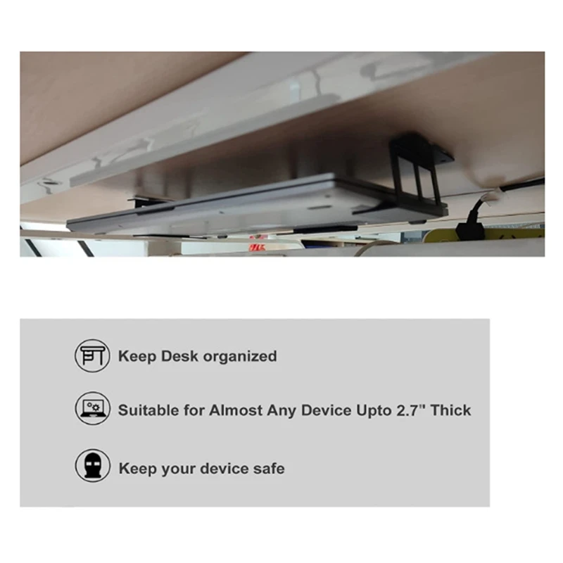 

Держатель для ноутбука под столом, монтажный кронштейн с лотком для хранения винтов для аксессуаров для ноутбуков-A27R