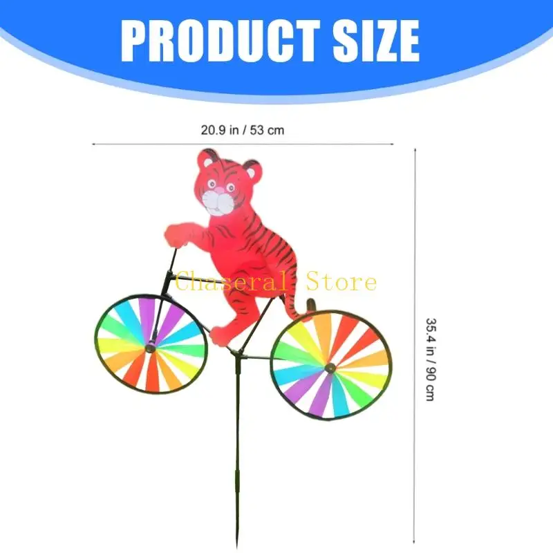 Spinner vento in bicicletta sugli animali dinamici E7CE con vista a 360 gradi per decorazioni per decorazioni per prato