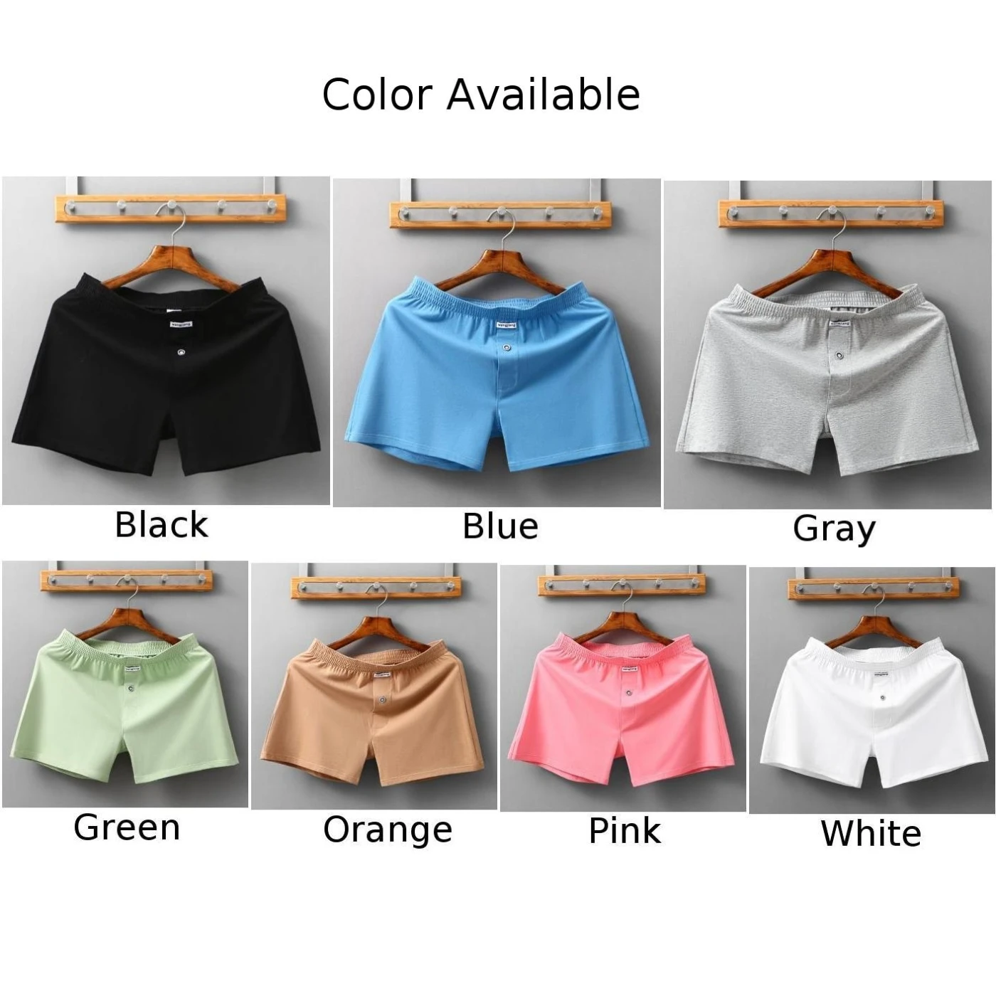 Stylish Men\'s Cotton Boxer Briefs, Pouch Underwear Shorts, Trunks Panties Underpants, Breathable Fabric, Solid Color Assortment image 5