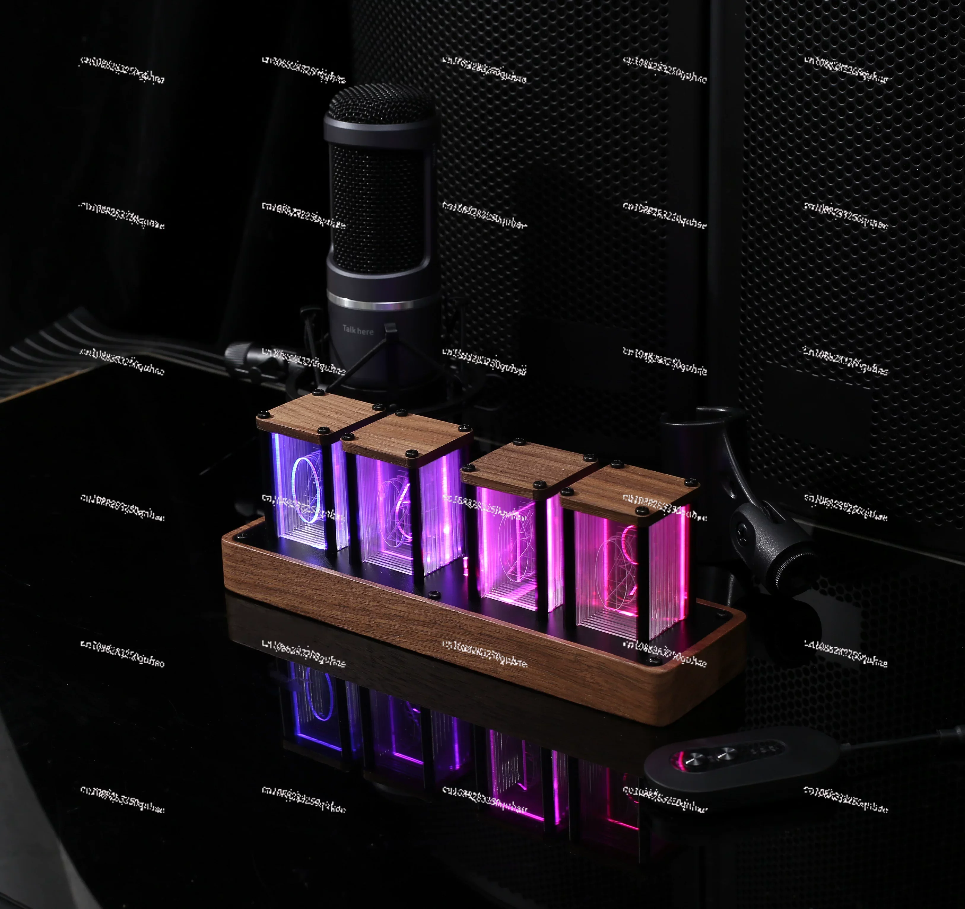 Luxury Nixie Glow Tube Clock Wood DIY Table Clock Creative Electronic Desktop Clocks RGB Silent Digital  Decoration Gift