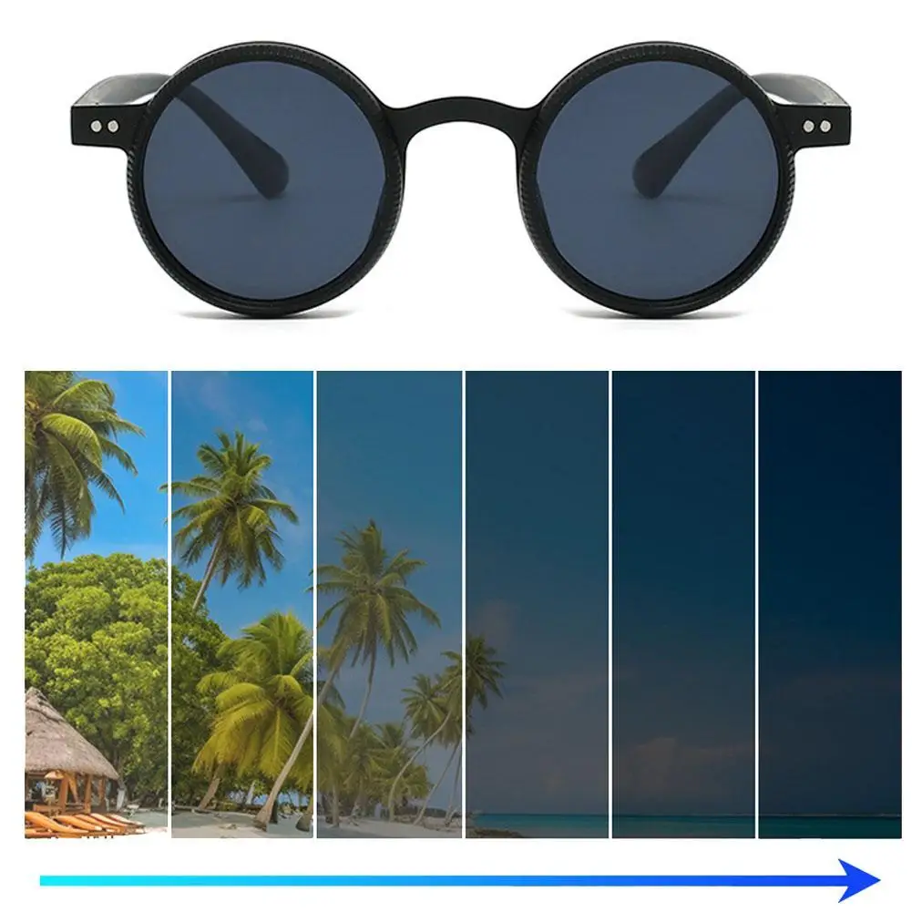 Retro TR Adjustable Zoom Sunglasses 360° Rotatable Round Frame Polarized Sunglasses Outdoor UV Resistant Protective Glasses