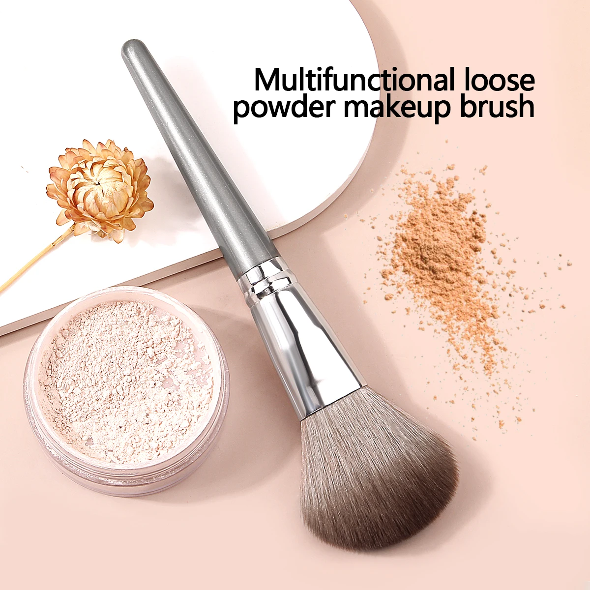 Brocha de maquillaje de grado superior, colorete de contorno de mejillas y cara, base de nariz, herramienta de brochas de maquillaje cosmético de potencia suelta