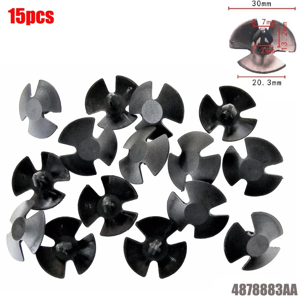 15Pcs Black Car Hood Insulation Retainer Clips For For Dodge 4878883AA Interior Accessories Auto Fastener Clip