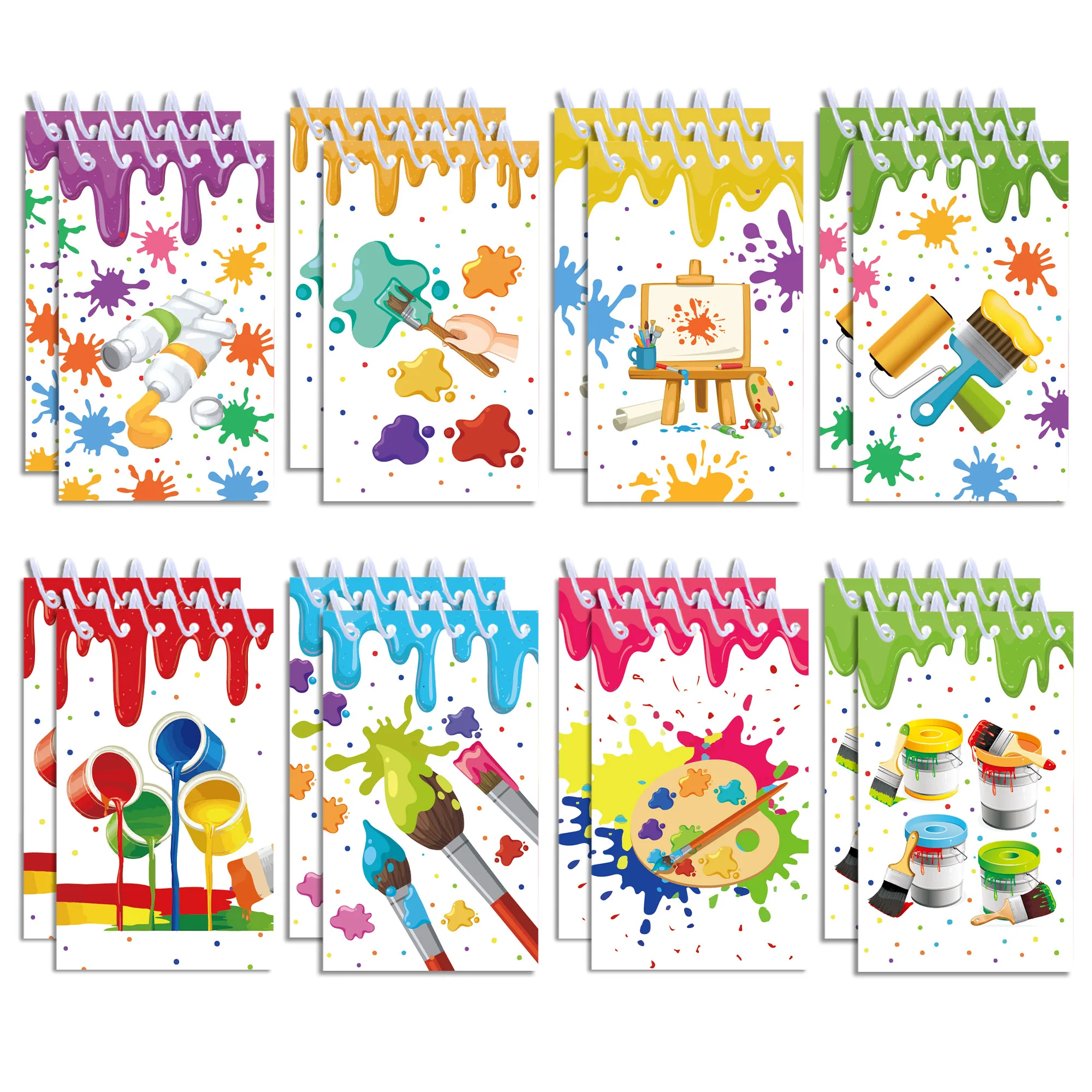 8 pz Arte Tavolozza di Colori A Tema Mini Spirale Tasca Notebook Memo Pad Bobina Libretto Notepad Per Ufficio di Cancelleria Scuola Diari
