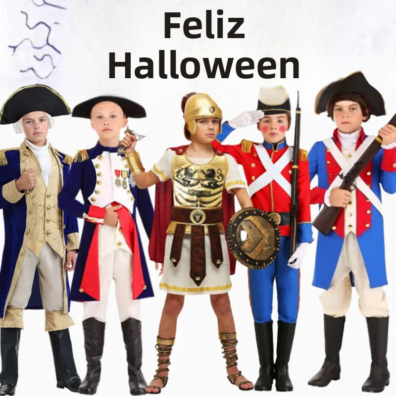 ハロウィン-子供用コスチューム-男の子用-ローマ戦士-騎士-兵士-ナポレオン-パフォーマンス衣装-パーティー-ダンスシリーズ-子供服