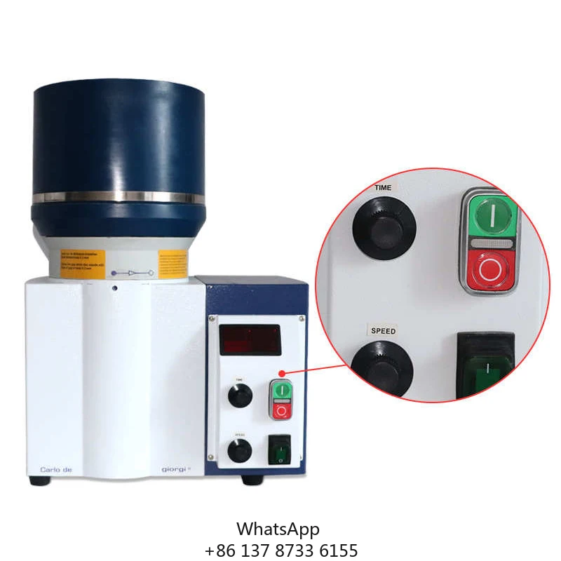 

6L Electric Jewelry Polishing Machine Centrifugal Disc Finishing Wet Dry Magnetic For Gold Silver Motor Bearing Core Components