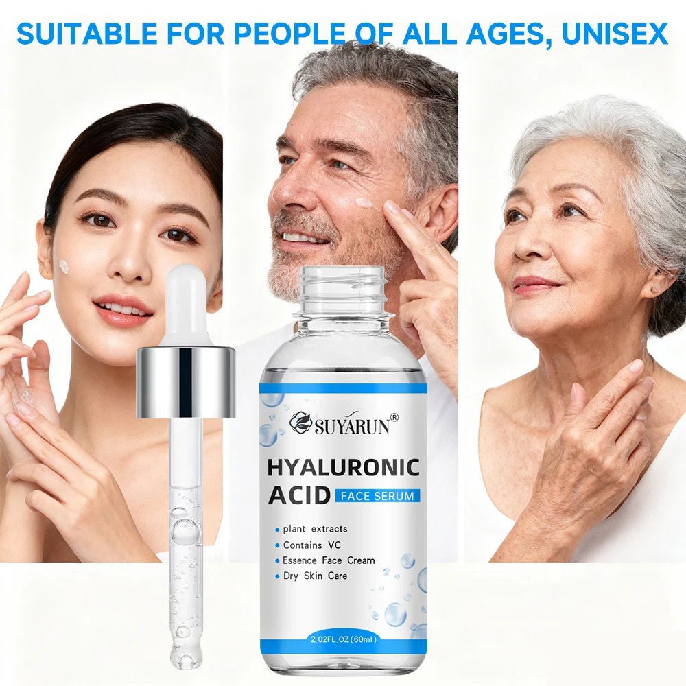 SUYARUN Hyaluronic Acid Serum - 24H Intense Hydration, Anti-Wrinkle & Plumping, Lightweight Face Moisturizer for All Skin Types.