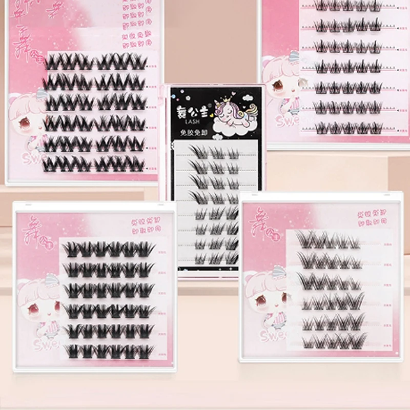 Nieprzylepne sztuczne rzęsy samoprzylepne DIY segmentowe przedłużanie rzęs anime narzędzie powiększające oczy