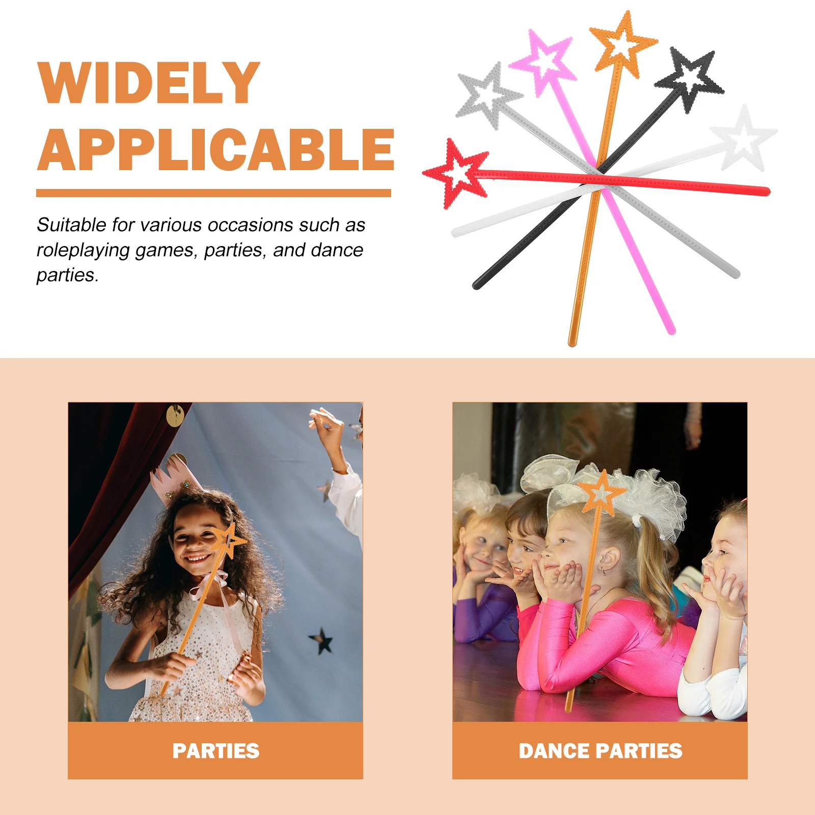 6 pçs estrela varinha varinhas de fadas para meninas cosplay festa prop crianças princesa traje acessórios desempenho palco