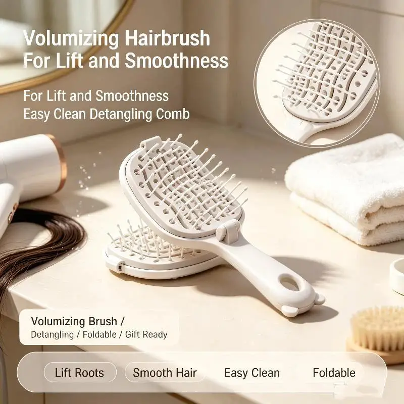 Anti Static Massage Comb Self Cleaning Hair Brush Net Cover Salon Scalp Air Cushion Brush