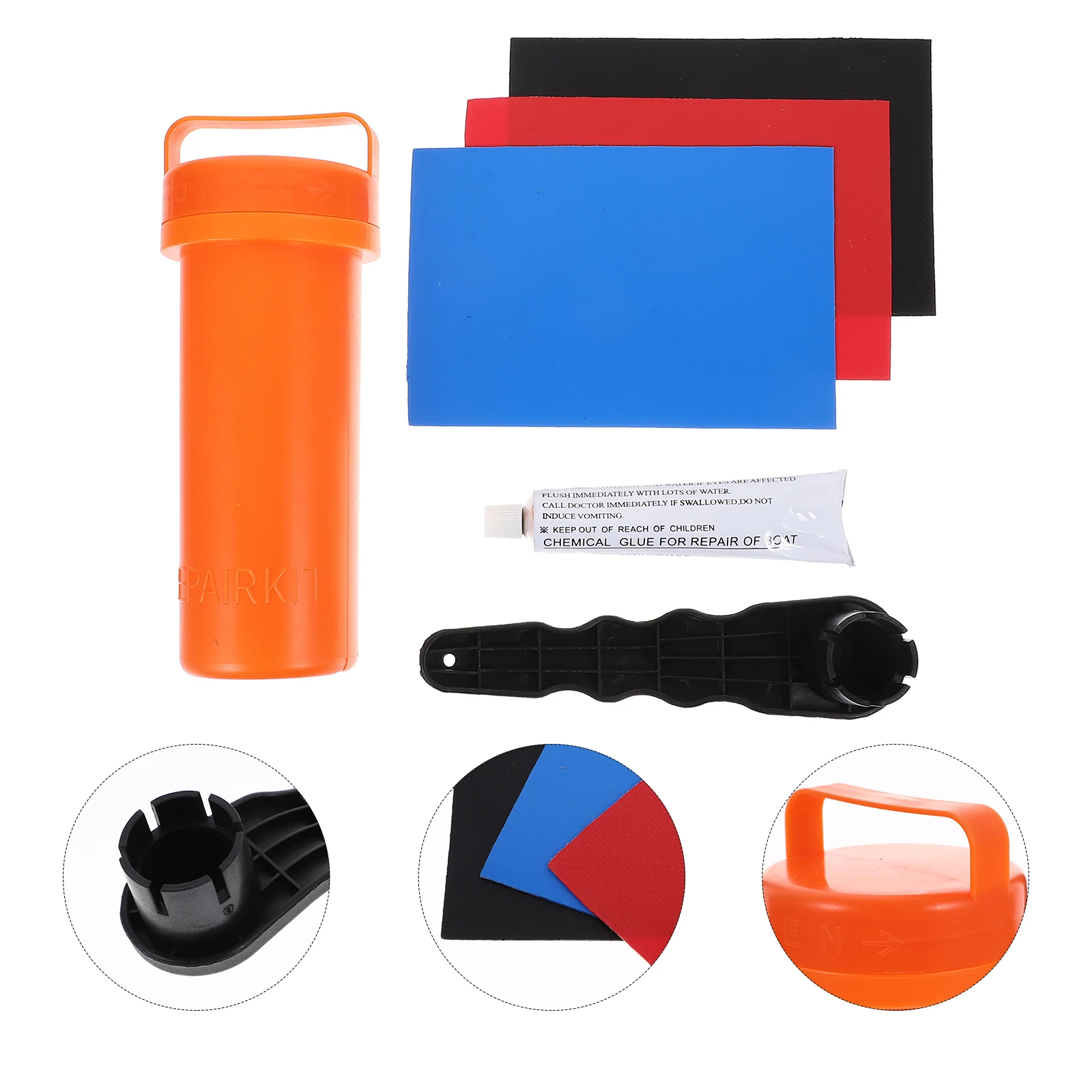 

1 Set Inflatable Repair Kit Paddle Board Surfboard Patch Dinghy Kayak Accessories Pvc Abs Material Professional Tools Air Valve